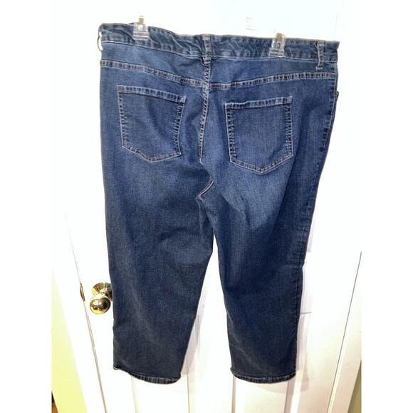 LOGO Limited Edition Lori Goldstein Velvet Patch Boyfriend Denim Jeans Size 20WP - Picture 10 of 13